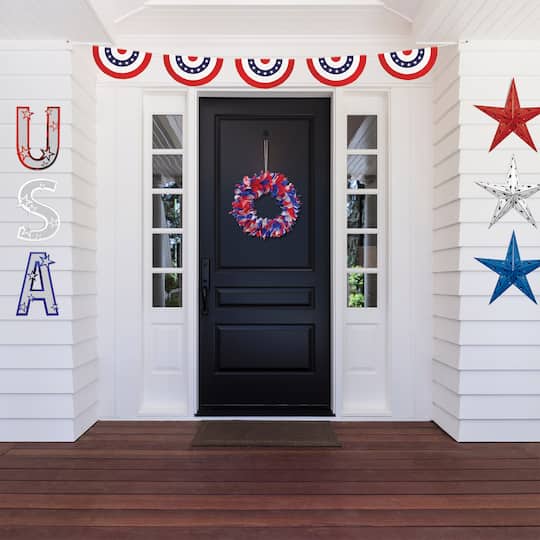 Beistle 12" Red, White & Blue Fancy Wreath